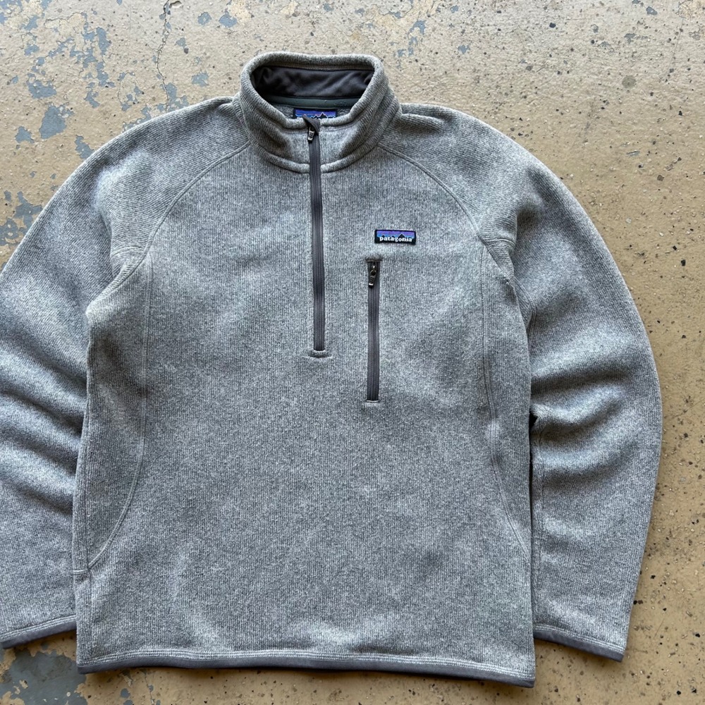 Patagonia Mens Better Sweater 1/4‎ Zip Fleece Pullover Grey Small